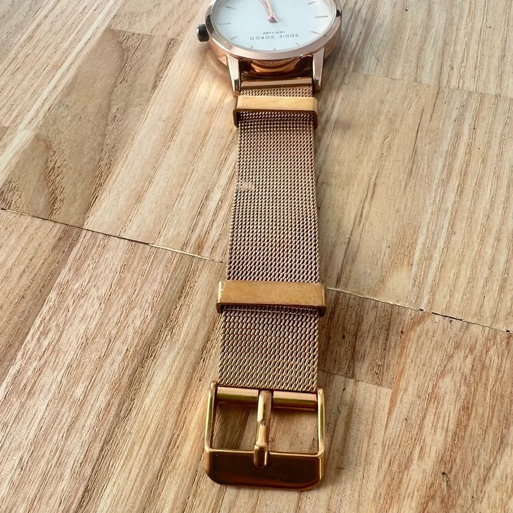 Eddie Borgo New York ladies rose gold tone dress watch NEW BATTERY